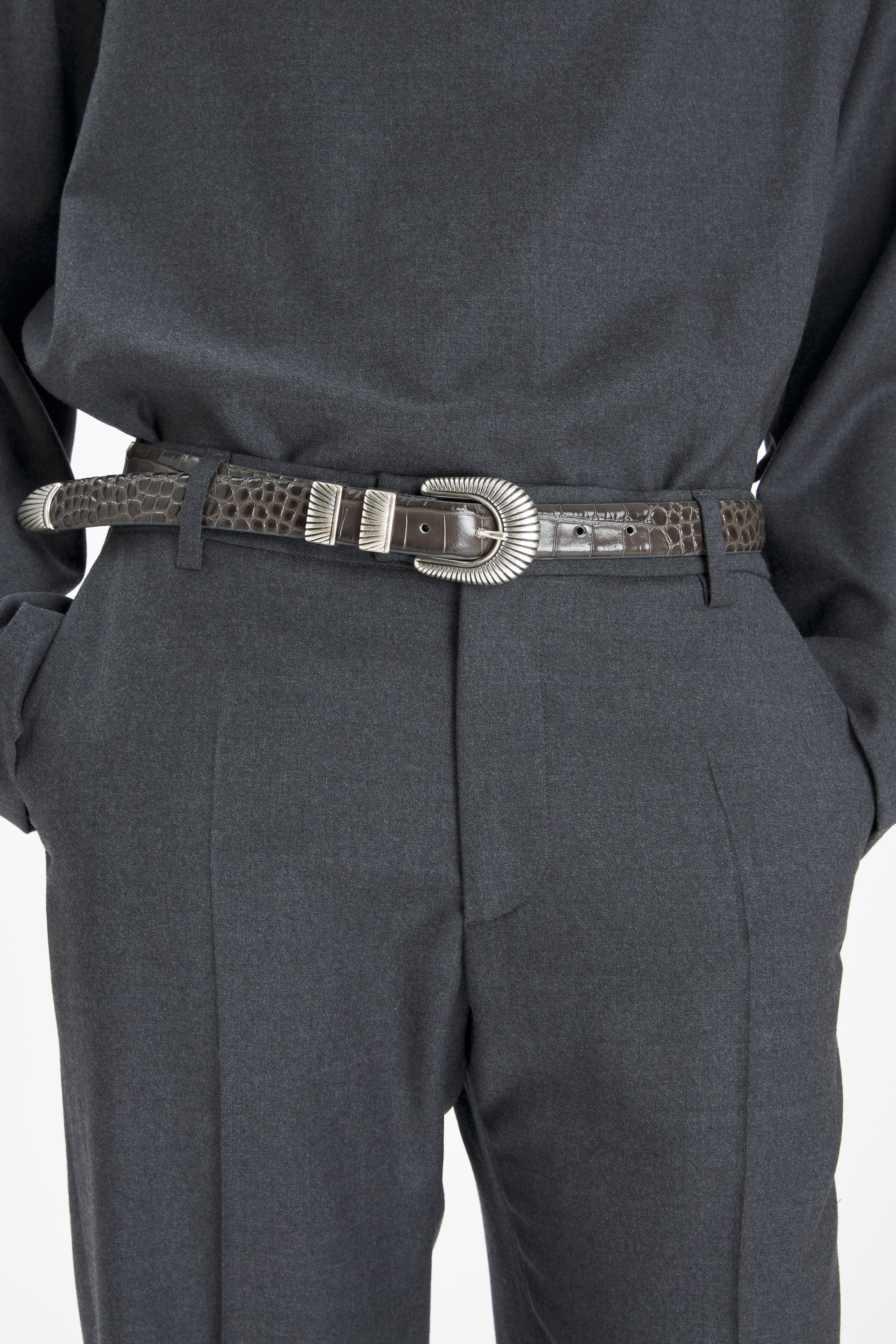 Belt Cinta Croco Antracite