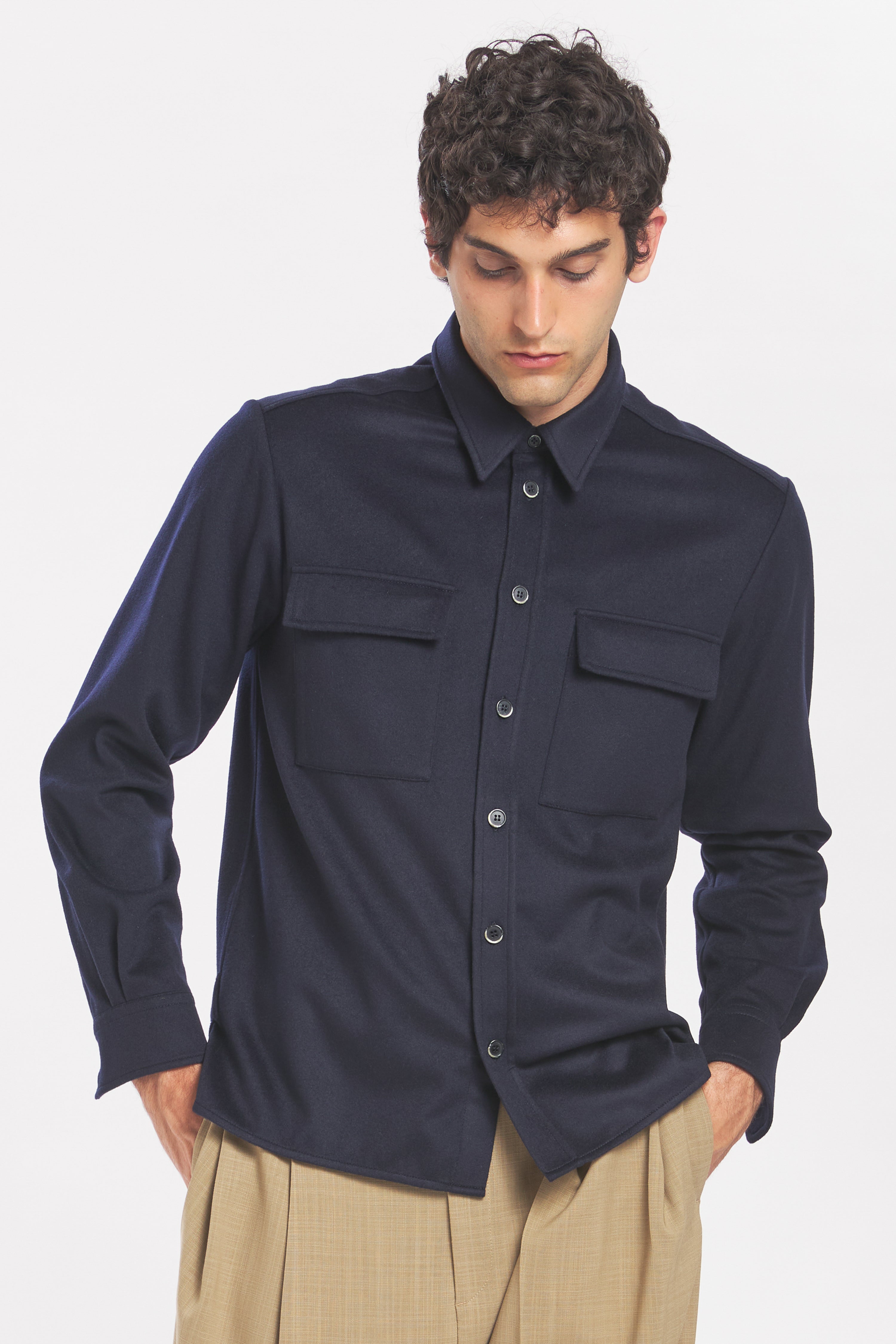Camicia Den Cachemire Navy