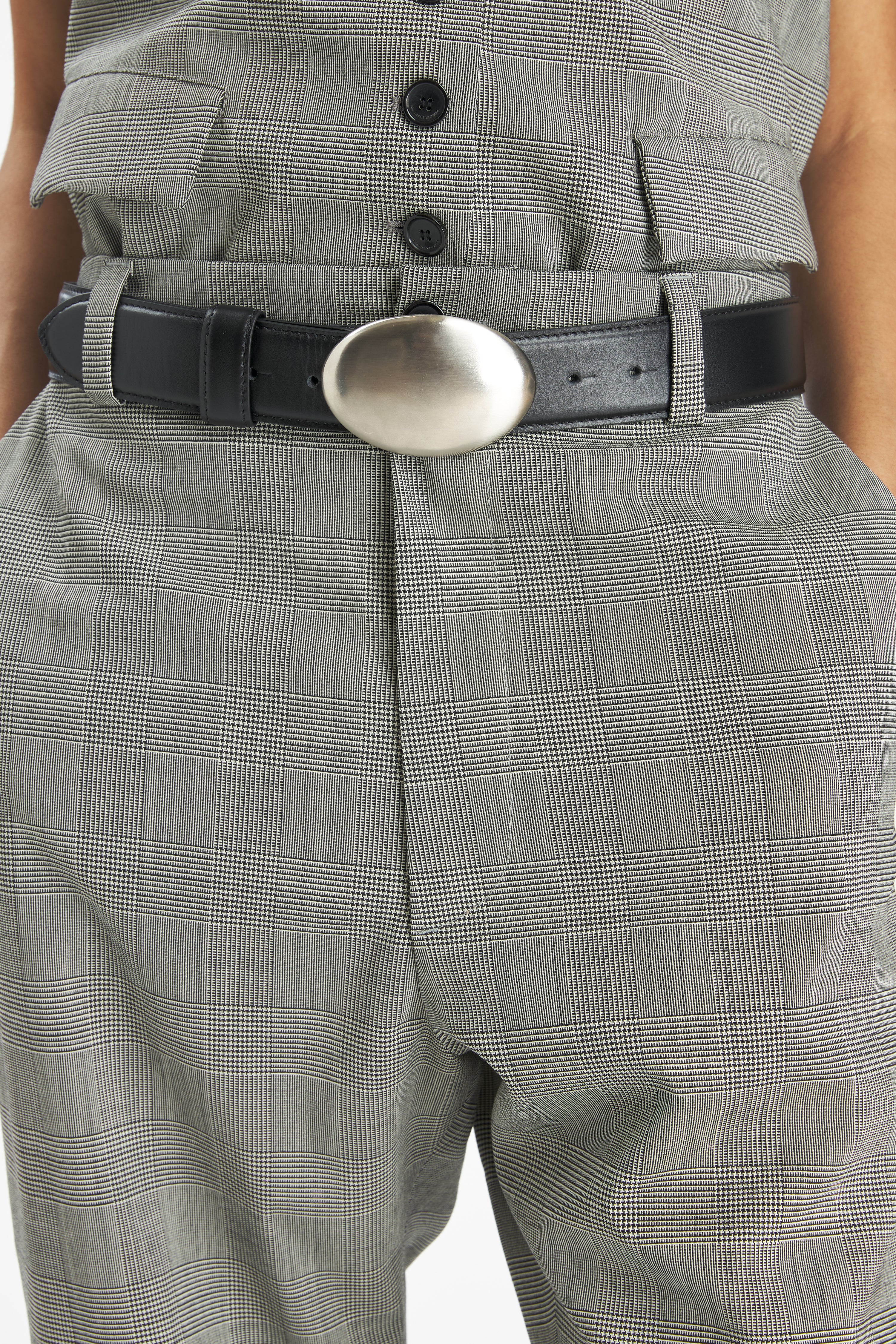 Belt Plata Pelle Nero